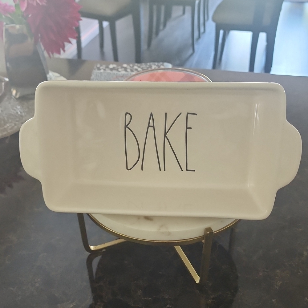 Rae Dunn Cream Ceramic Loaf Pan